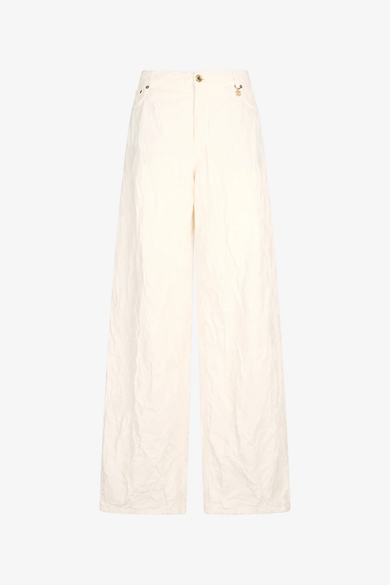 Wide Leg Structured Trousers