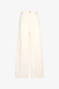Wide Leg Structured Trousers