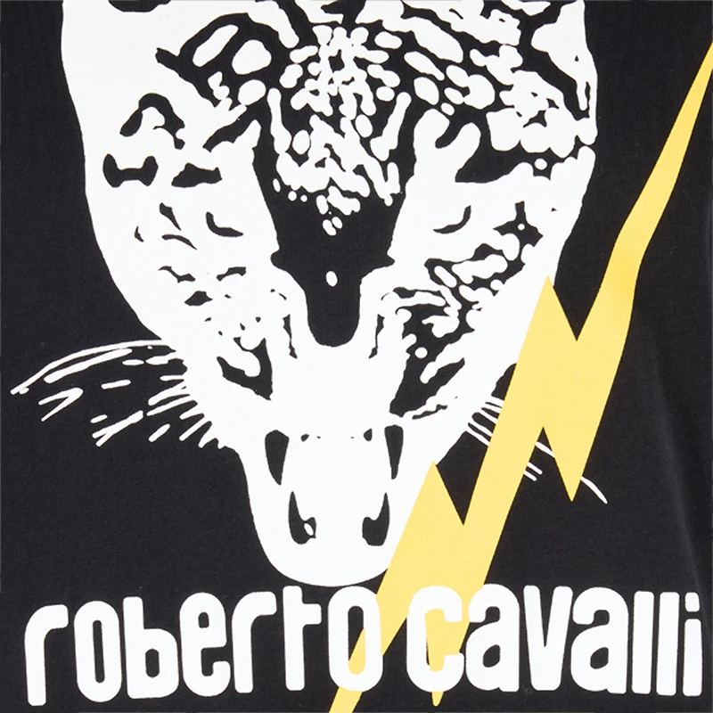 T-Shirt With Lightning Bolt And Jaguar