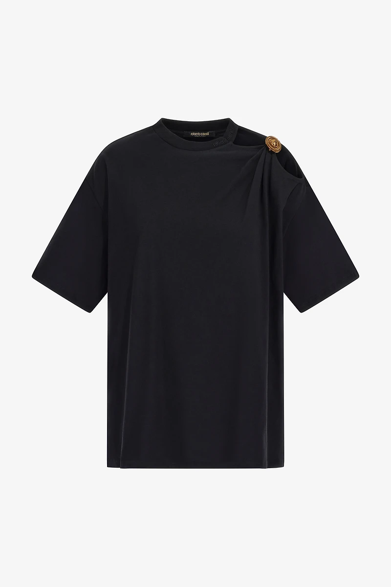 Black T-Shirt with Monogram RC Detail