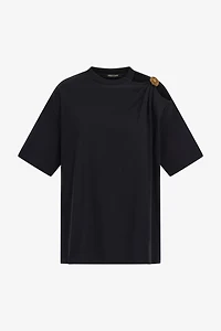 Black T-Shirt with Monogram RC Detail
