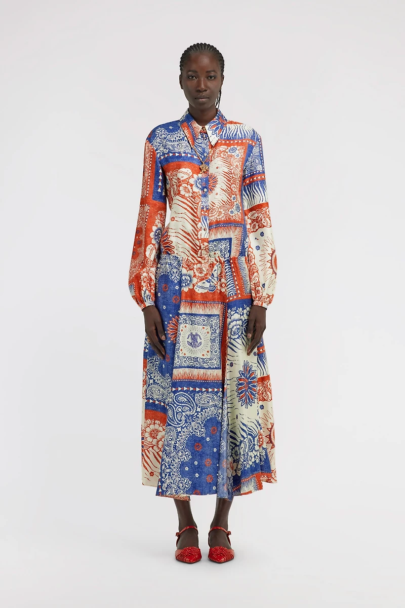 Bandana Print Maxi Dress