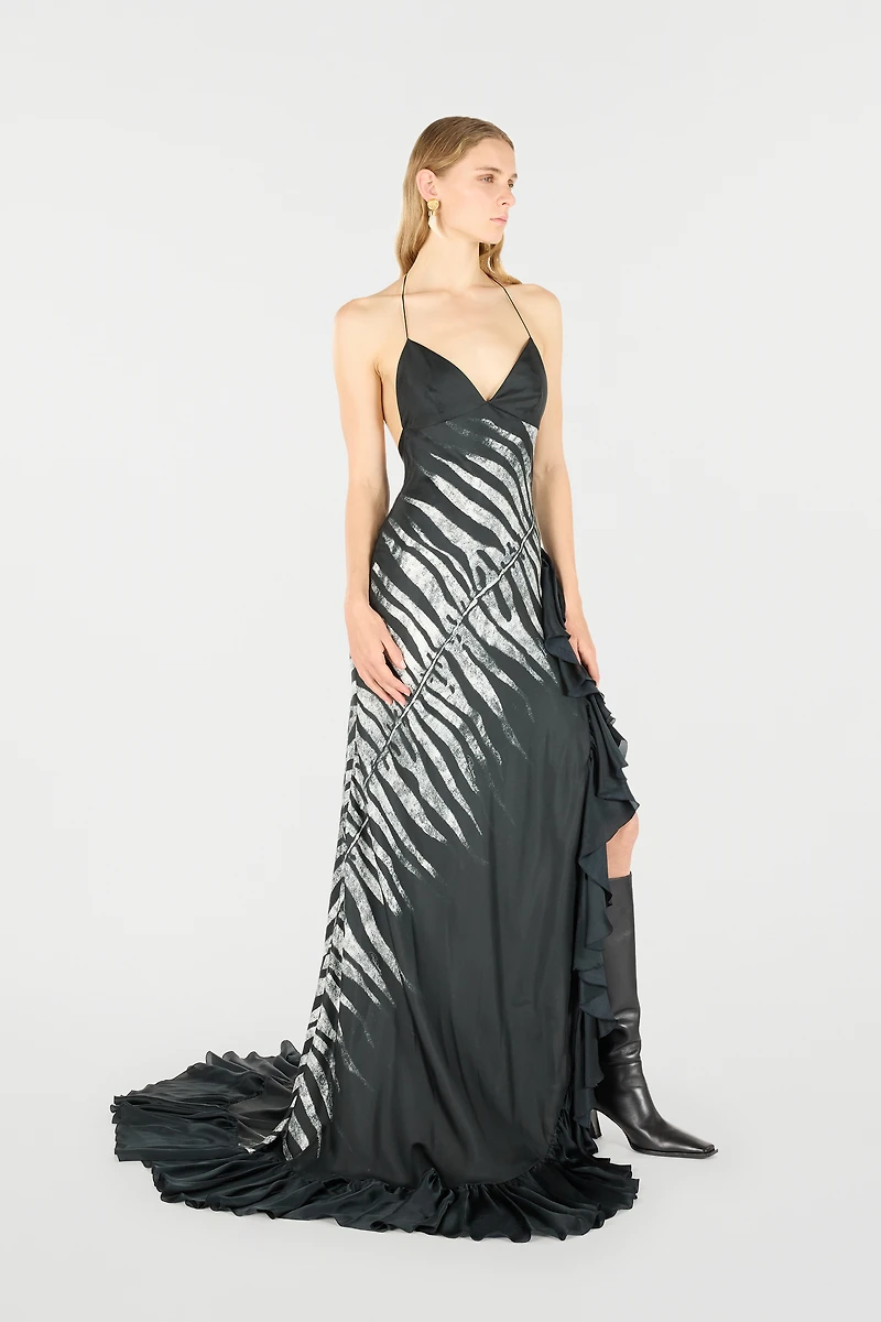 Long Dress With Zebra Print