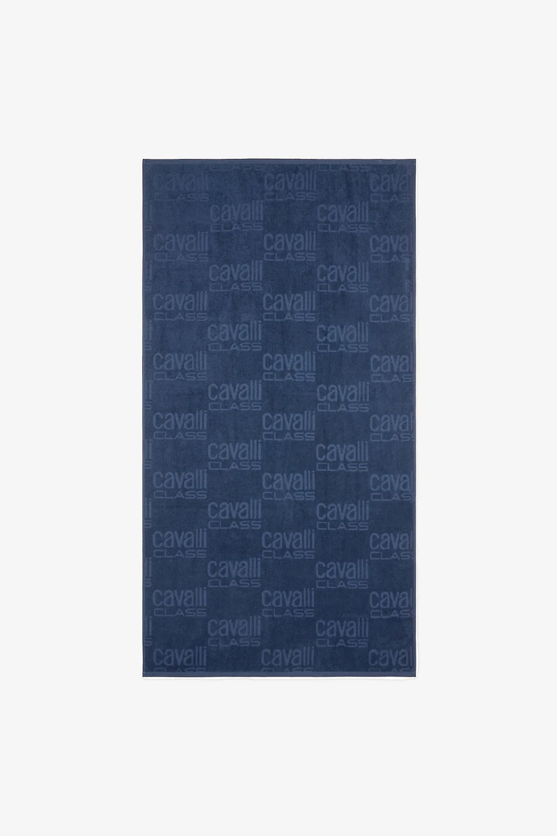 Beach towel with all-over Cavalli Class logo