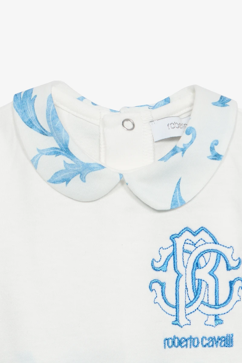 Romper Suit And Hat Set With RC Monogram