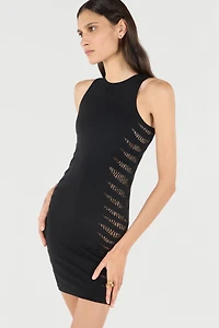 Dress with Perforated Zebra Pattern