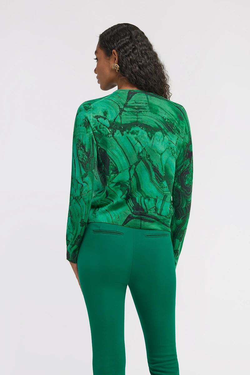 Malachite print cardigan
