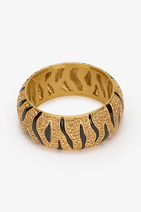 Bangle With Crystals And Tiger Skin Pattern