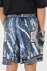 Short With Marble Print And Accents