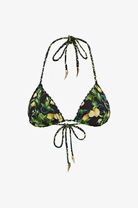 Lemon print triangle bikini