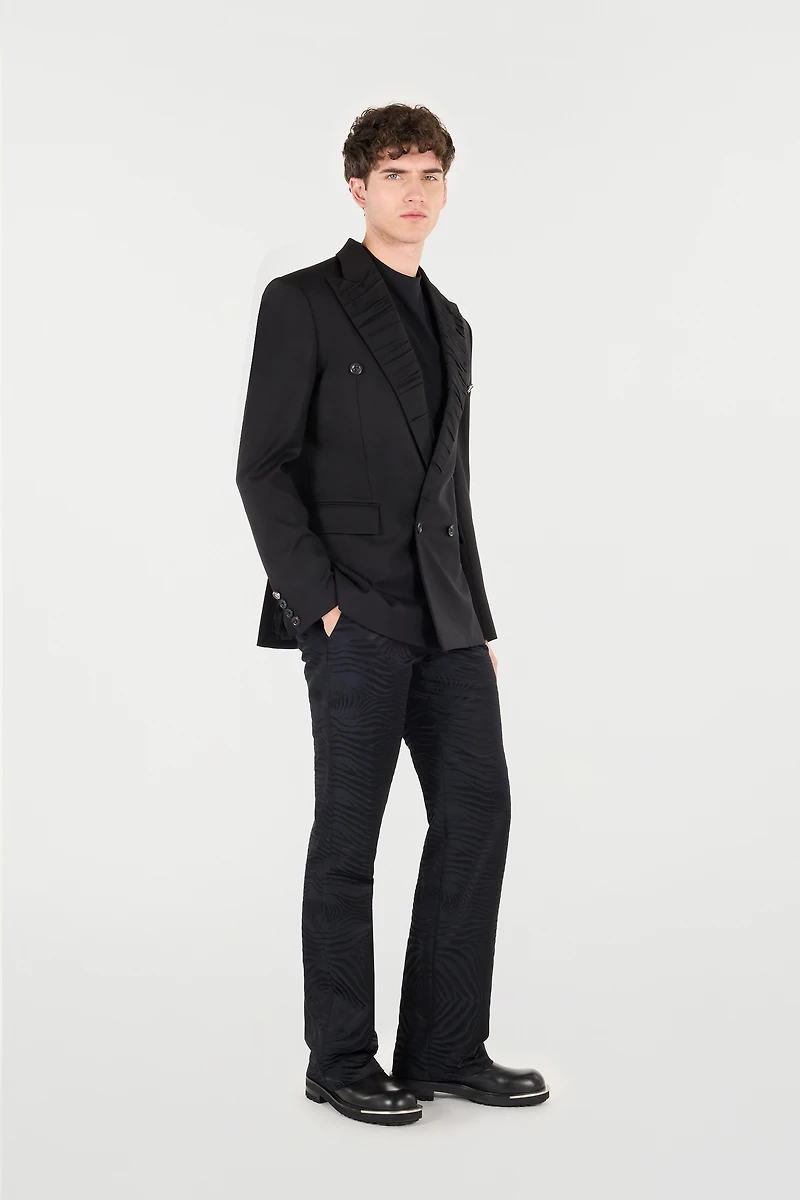 Double-Breasted Wool-Blend Blazer