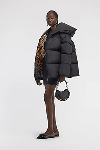 Black High Collar Down Jacket
