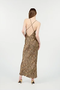 Silk Dress With Jaguar, Cheetah And Leopard Print