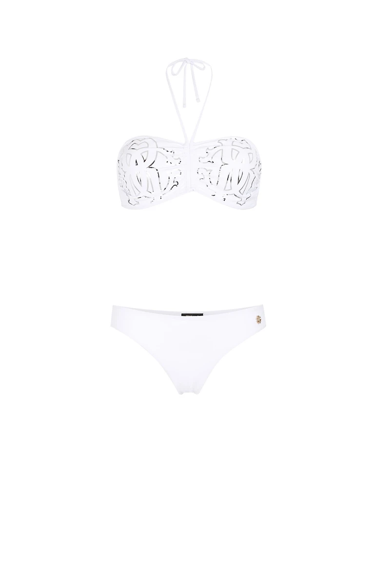 White Logo Monogram RC Bikini