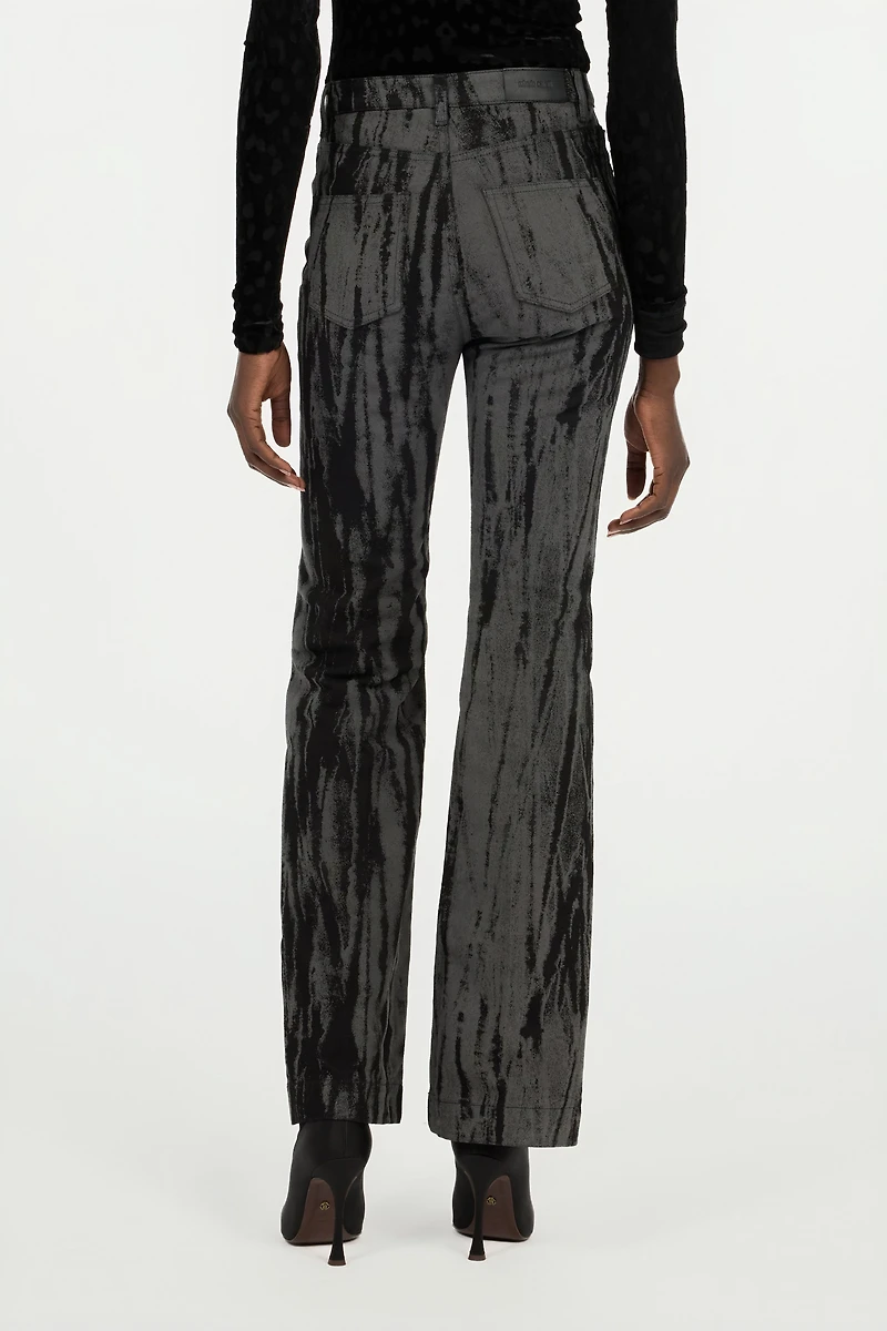Black Denim Jeans With A Streak Effect