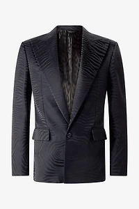 Blazer With Solid-Color Tiger Skin Design