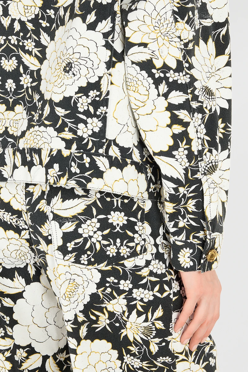 Denim Jacket With Flowers