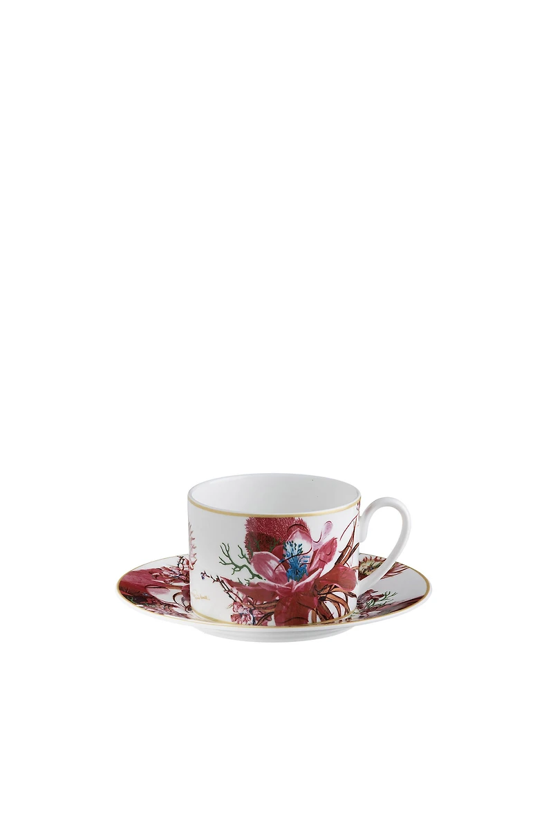 FLOWERS COLLECTION SET 2pcs TEA CUPS & SAUCER