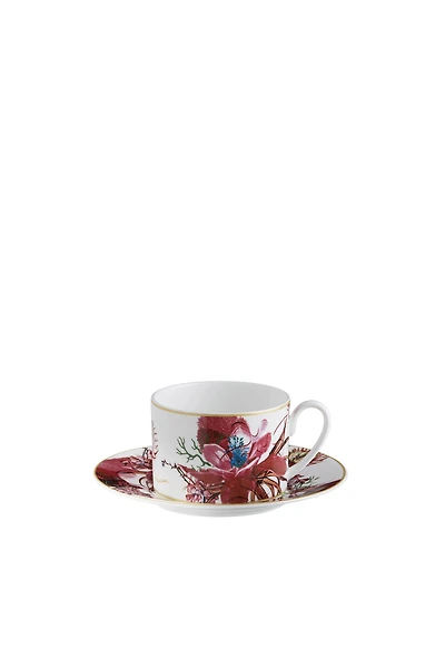 FLOWERS COLLECTION SET 2pcs TEA CUPS & SAUCER