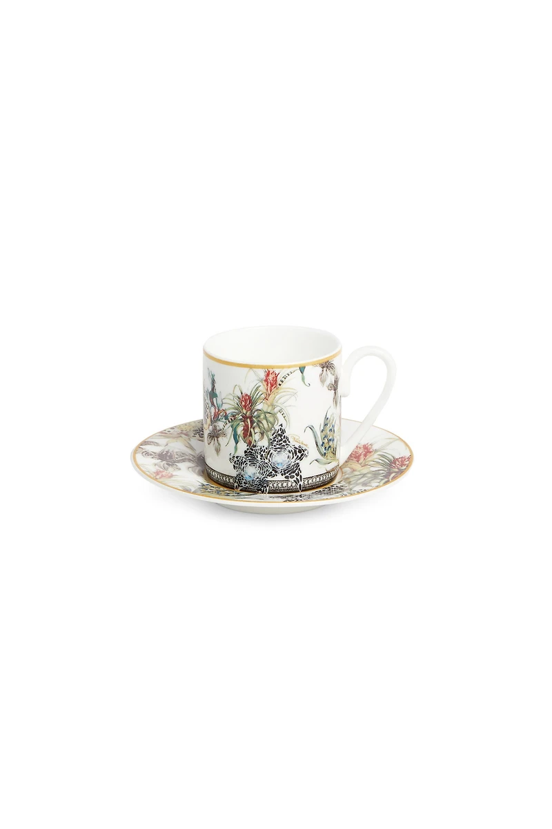 Flowers cup and saucer coffee set
