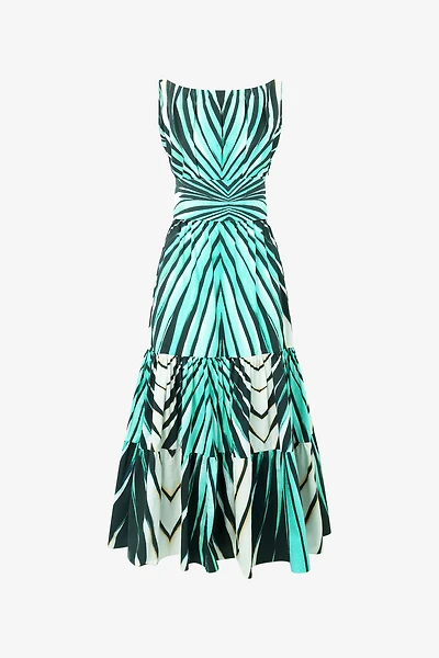 Ray Of Sea Print Midi Dress