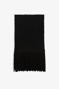 Ribbed-Knit Wool Scarf