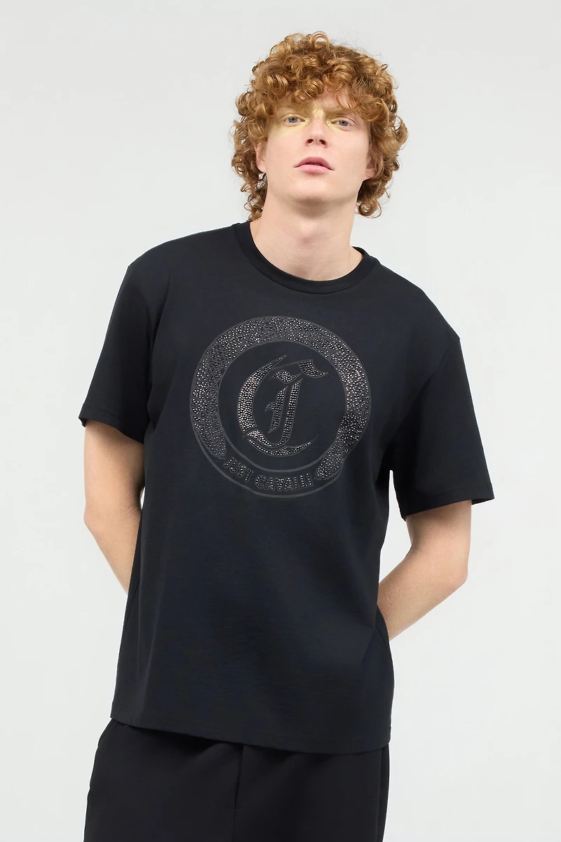 T-Shirt With Mini-Studded Logo