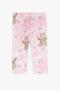 Teddy Bear-Print Cotton Leggings