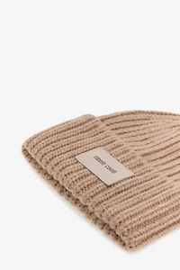 Ribbed Alpaca Blend Beanie with Logo