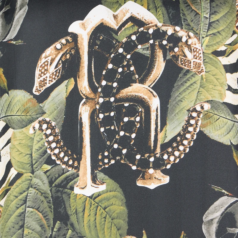 T-Shirt With Mirror Snake Monogram And Jungle Print