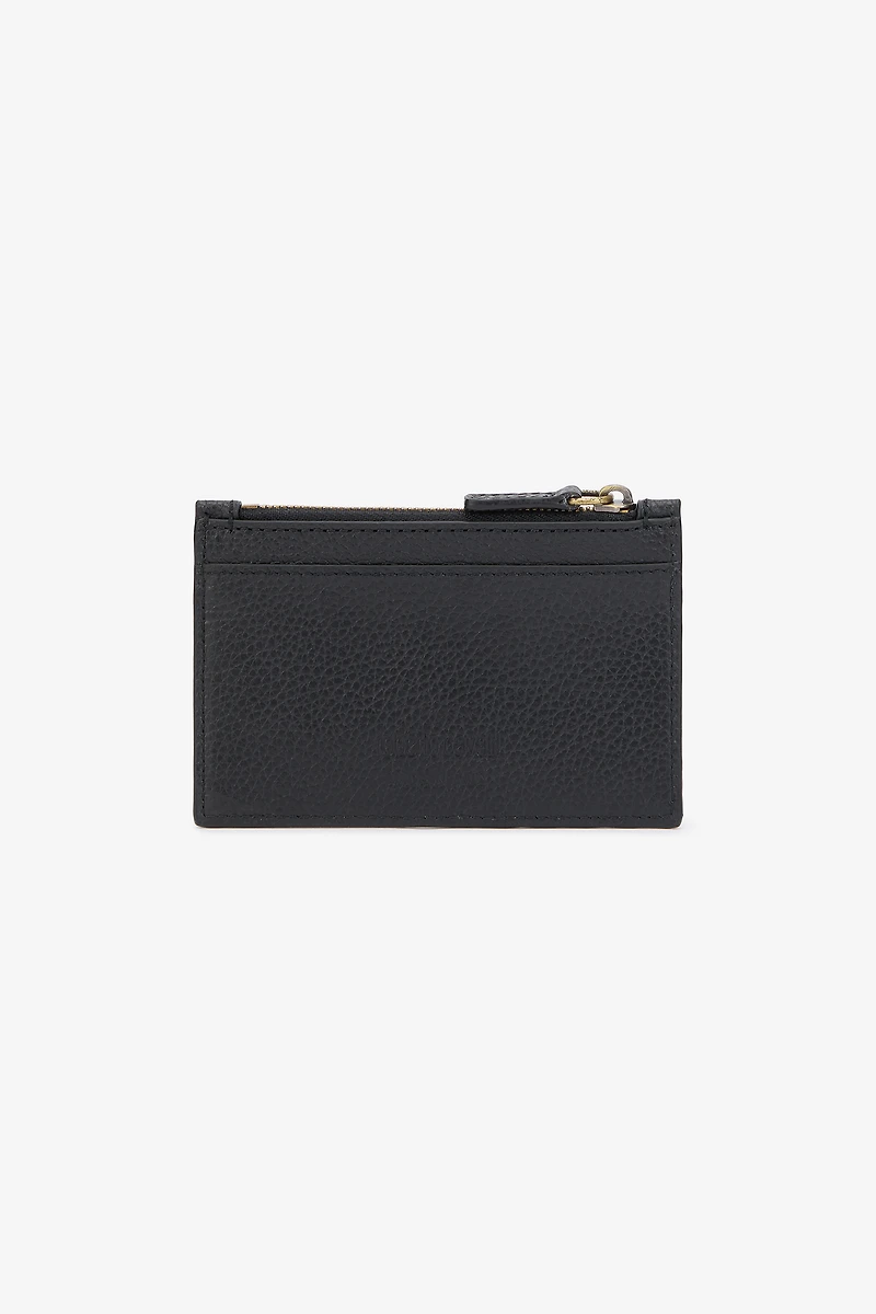 Black Card Holder with Mirror Snake Monogram