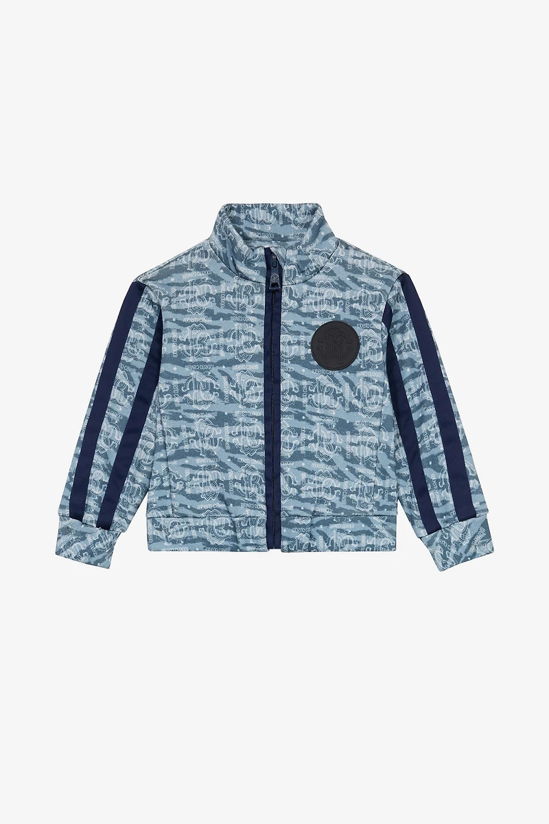 Sweatshirt With Zipper And All-Over Print