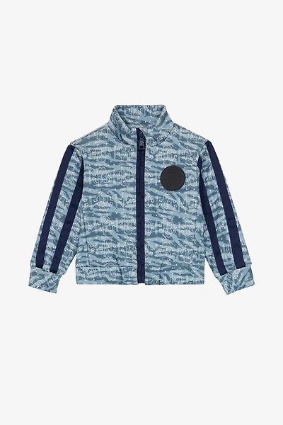 Sweatshirt With Zipper And All-Over Print