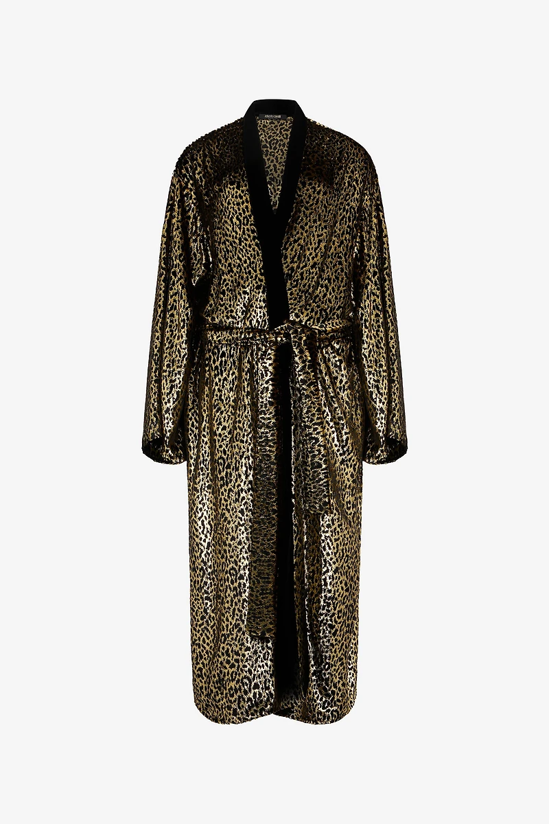 Fil Coupé Leopard Print Coat