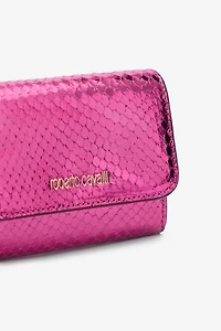 Snake Scale-Effect Metallic Wallet