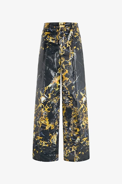 Loose trousers with Marble print