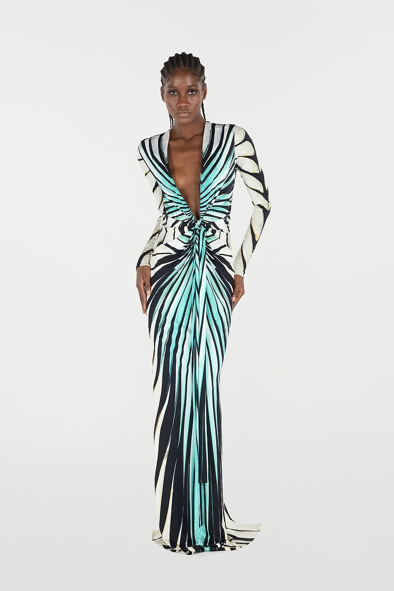 Ray Of Sea Print Dress Maxi