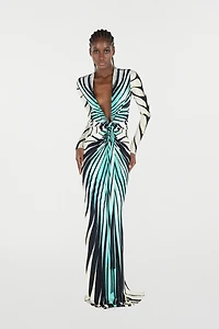 Ray Of Sea Print Dress Maxi