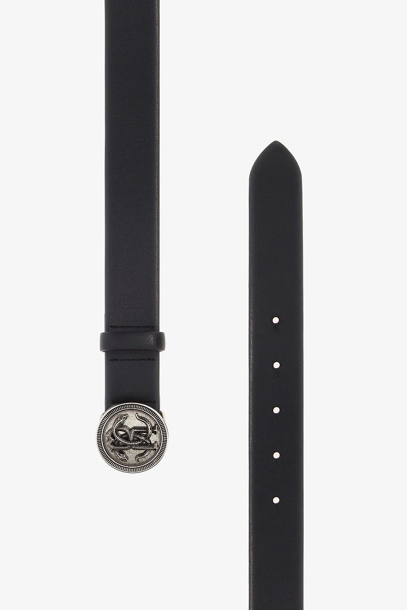 Leather Belt with Logo RC Buckle