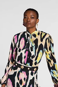 Jaguar-Print Top