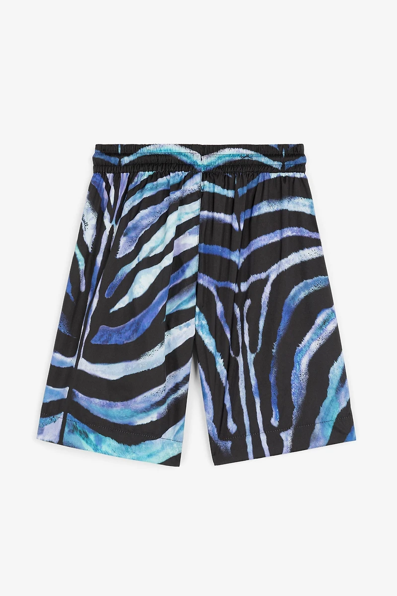 Zebra-Print Logo Swim Shorts