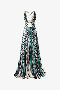 Ray Of Sea Print Maxi Dress Silk