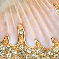 Necklace With Shell Pendant And Crystals