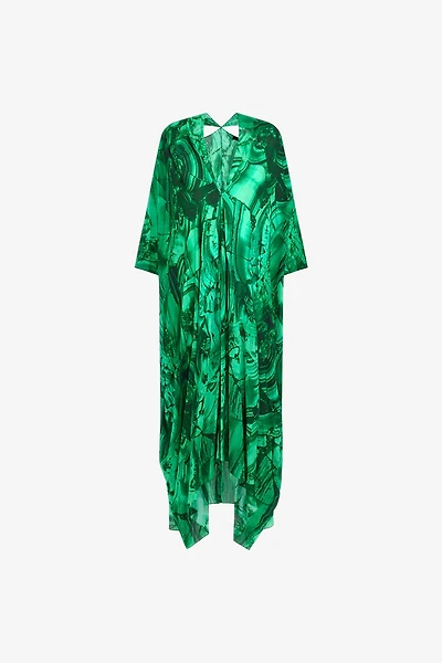 Malachite Print Long Kaftan