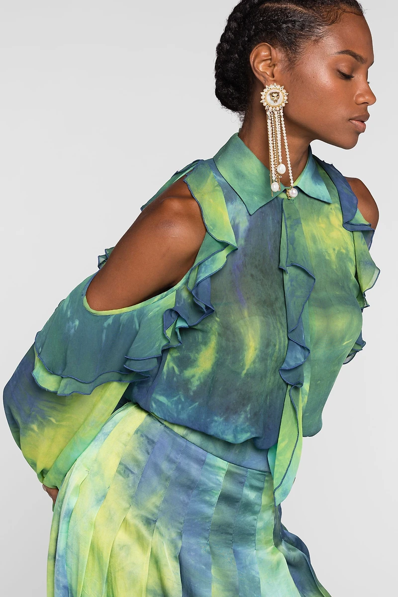 Cut-Out Tie-Dye Shirt