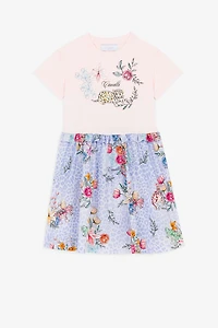 Jaguar And Flower-Print Silk Dress