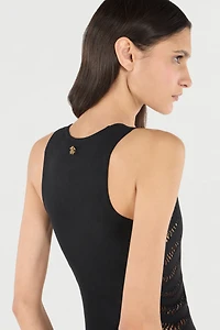 Dress with Perforated Zebra Pattern