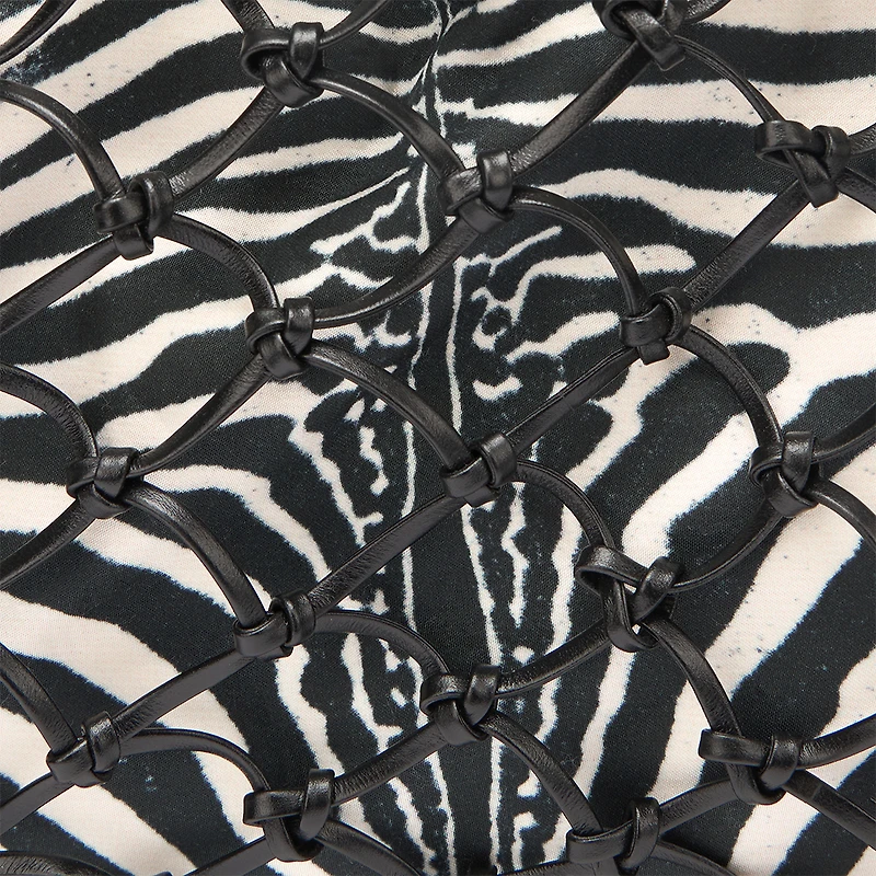 Bag With Mesh And Mini Zebra Print