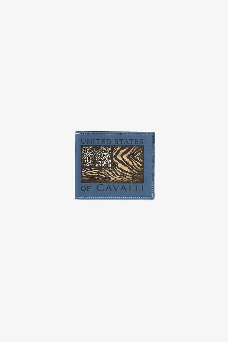 Animal-print logo bi-fold wallet