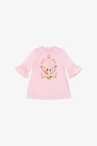 Floral Embroidered Pink Dress